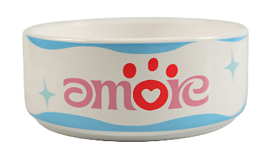 Mr.Kranch Чао Белла миска керамическая для собак, голубая