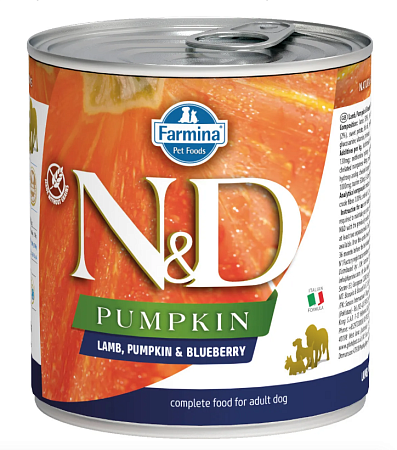 Купить farmina n&d pumpkin Беззерновые консервы для собак всех пород, с ягнёнком, тыквой и черникой