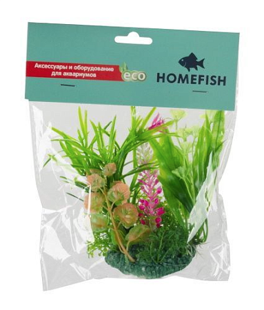 Купить homefish Альпиния растение для аквариума пластиковое с грузом