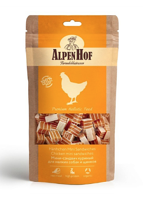 AlpenHof лакомство для мелких собак и щенков Мини-сэндвич куриный