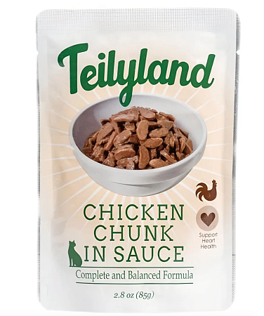 Купить teilyland влажный корм для кошек кусочки с курицей в соусе (пауч)