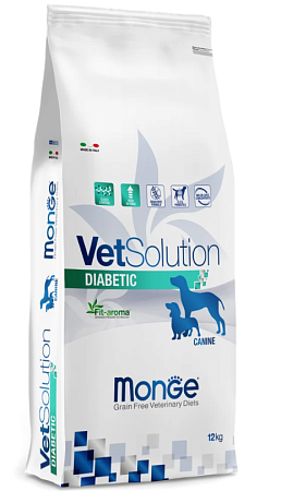 Купить monge vetsolution dog diabetic сухой корм для взрослых собак всех пород при сахарном диабете
