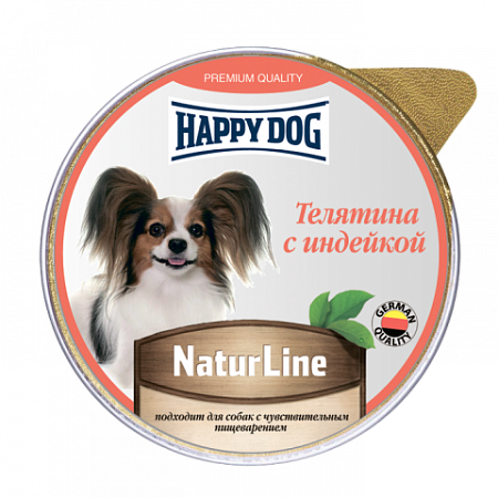Купить happy dog natur line влажный корм паштет для собак телятина с индейкой (ламистер)