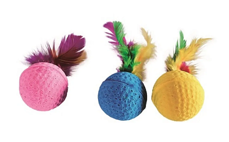 Купить petstar игрушка для кошек МЯЧИК с пером шоу-бокс