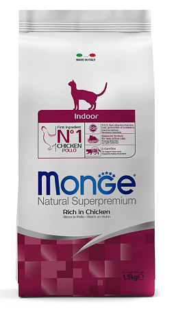 Купить monge cat daily line indoor Сухой корм для домашних кошек, из курицы