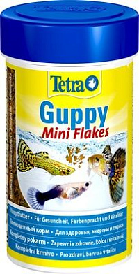 Tetra Guppy mini Flakes Корм для гуппи и других живородящих, хлопья