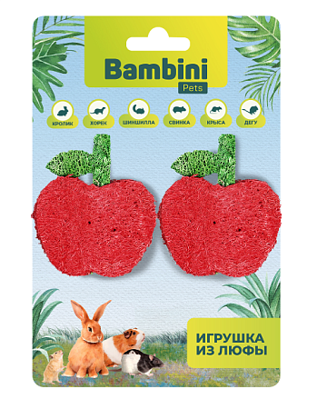 Купить bambini pets Игрушка для грызунов "Яблочки" из люфы