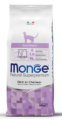 Monge Cat Daily Line Sterilised Сухой корм для стерилизованных кошек, из курицы