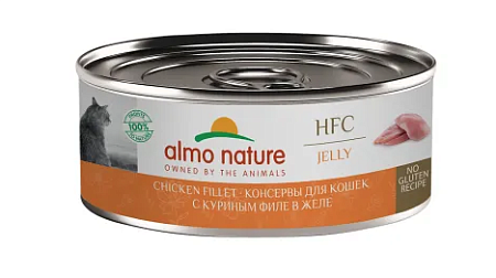 Купить almo nature hfc jelly chicken fillet влажный корм для взрослых кошек и котят с 3-х месяцев с куриным филе в желе, в консервах