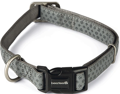 Beeztees Macleather Ошейник нейлоновый для собак искуственная кожа серый