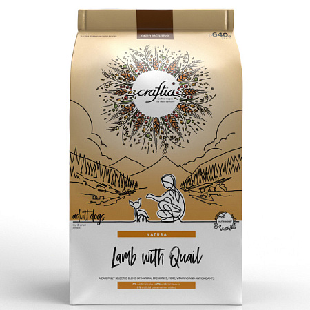 Купить craftia natura сухой корм для взрослых собак миниатюрных и мелких пород с ягненком и перепелкой