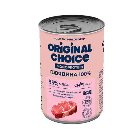 Купить original choice monoprotein adult консервы для собак всех пород говядина