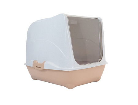 Купить homecat туалет для кошек малый закрытый с дверцей бежево-белый