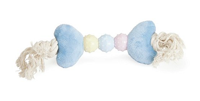 Camon игрушка для собак кость из плюша на канате голубая