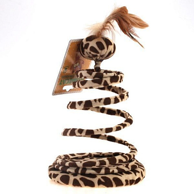 Homecat игрушка для кошек мяч с пером на пружине