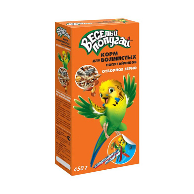 ЗООМИР Веселый попугай сухой корм для волнистых попугаев, Отборное зерно