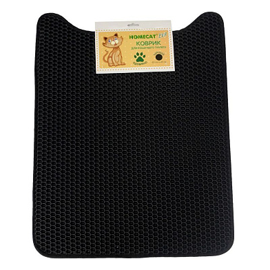 Homecat EVA коврик для кошачьего туалета двойной прямоугольный с выемкой черный