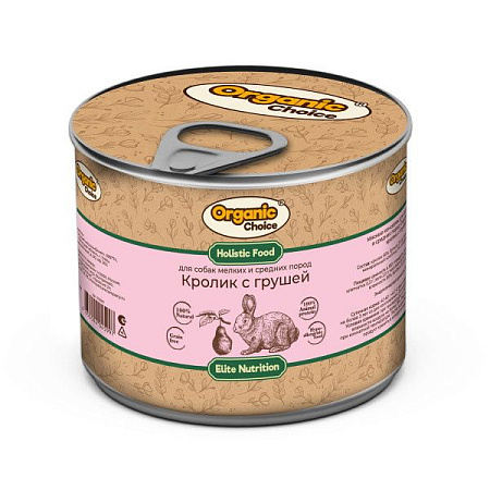 Купить organic Сhoice консервы для взрослых собак мелких и средних пород кролик с грушей
