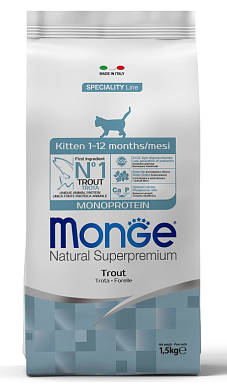 Monge Cat Speciality Line Monoprotein Сухой корм для котят и беременных кошек, из форели