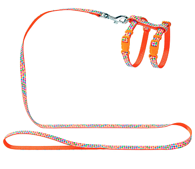 Hunter Smart шлейка для кошек и собак Seventies нейлон оранжевая