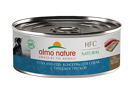 Купить almo nature (hfc, natural, tuna and cod) Консервы для собак и щенков с тунцом и треской