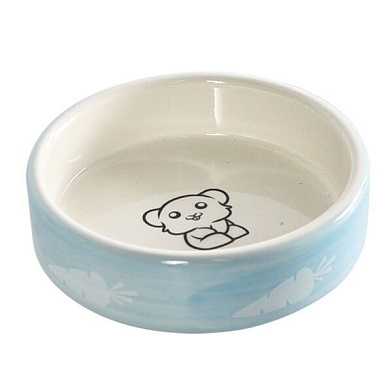 Homepet миска для мелких грызунов керамическая голубая