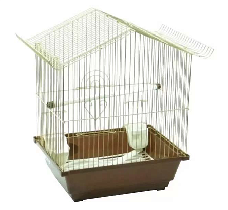 Купить №1 клетка для птиц пагода укомплектованная, золотая
