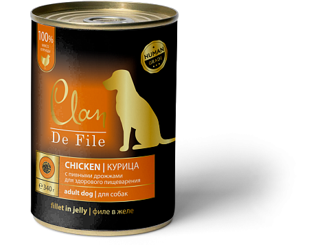 Купить clan de file консервы для собак всех пород (курица)