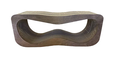 HOMECAT Clawsworld L когтеточка для кошек, гофрокартон с деревянным ободком, цвет бук