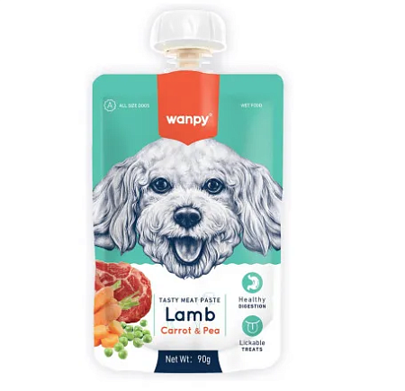 Купить wanpy dog лакомство для собак мясной мусс из ягненка и моркови с горохом
