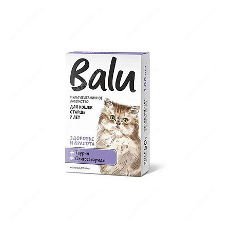 Купить balu  Мультивитаминное лакомство для кошек старше 7 лет Здоровье и красота