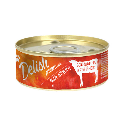 Купить delish premium консервы для кошек говядина/ягненок