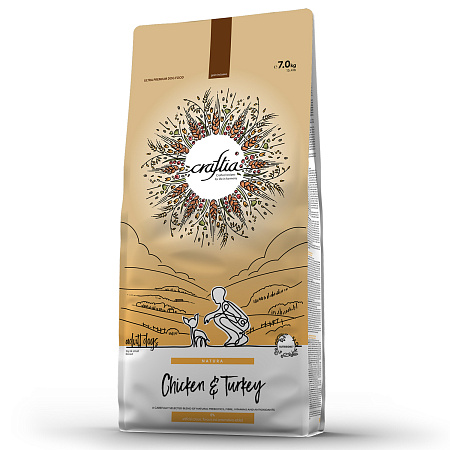 Купить craftia natura сухой корм для взрослых собак миниатюрных и мелких пород с курицей и индейкой