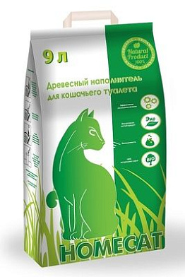 Homecat древесный наполнитель для кошек мелкие гранулы