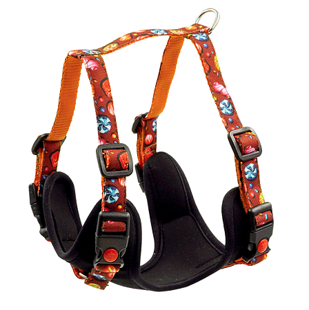 Купить art line шлейка для собак неопрен, капрон с принтом КАРАМЕЛЬ