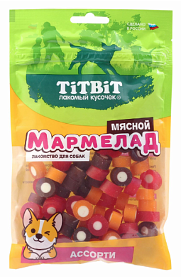 TiTBiT лакомство для собак Мармелад мясной ассорти 