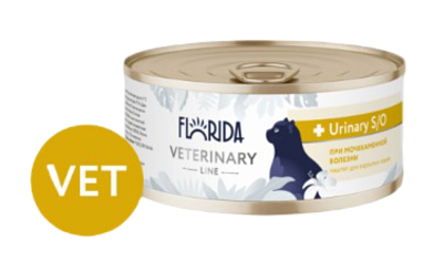 Florida vet Urinary S/O, консервы для взрослых кошек при мочекаменной болезни