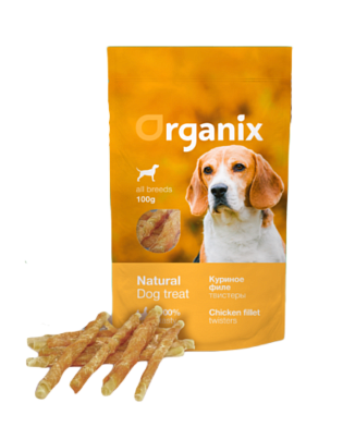 Organix лакомство для собак «Твистеры куриные» 100% мясо