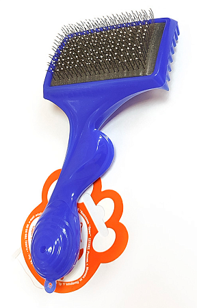 Купить Зооник Пуходерка для собак и кошек пластмассовая с каплей большая с фигурной ручкой