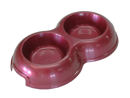 Купить homepet миска двойная пластиковая для собак и кошек, красный перламутр