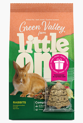 Little One Зеленая долина: Сухой корм из разнотравья для кроликов + Колокольчик подарок