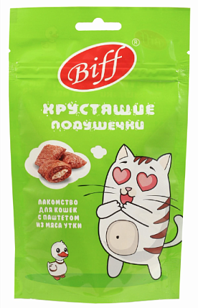Купить titbit Хрустящие подушечки biff лакомство для кошек с паштетом из утки