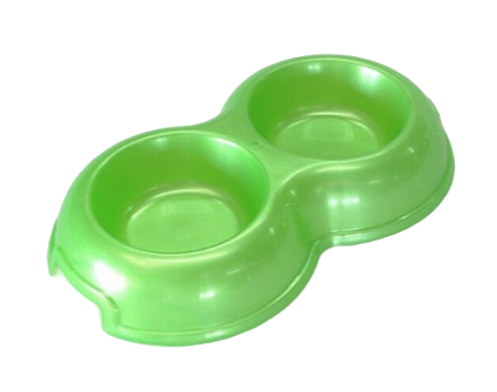 Купить homepet миска двойная пластиковая для собак и кошек, зеленый перламутр
