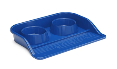 ALTA миска двойная пластиковая на сплошной подставке для собак и кошек, синяя