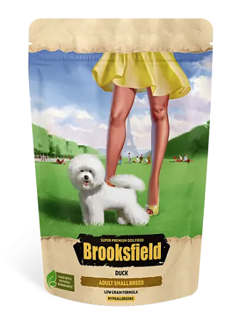 Купить brooksfield low grain adult dog small breed сухой корм для взрослых собак мелких пород с уткой и рисом