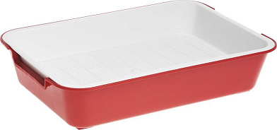 Homecat Бюджет туалет для кошек с сеткой на ножках  красный