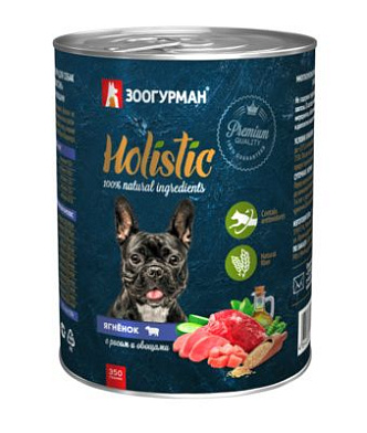 Зоогурман консервы для собак "Holistic" ягнёнок с рисом и овощами