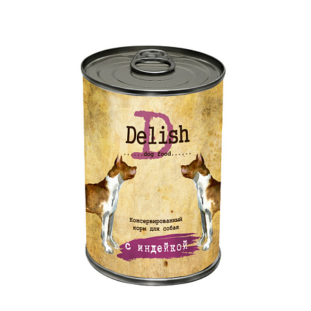 Купить delish консервы для собак индейка