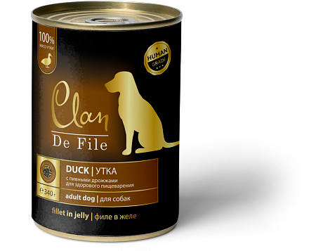 Купить clan de file консервы для собак всех пород (утка)