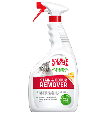 Купить nature's miracle спрей уничтожитель пятен и запахов от кошек, универсальный с ароматом дыни